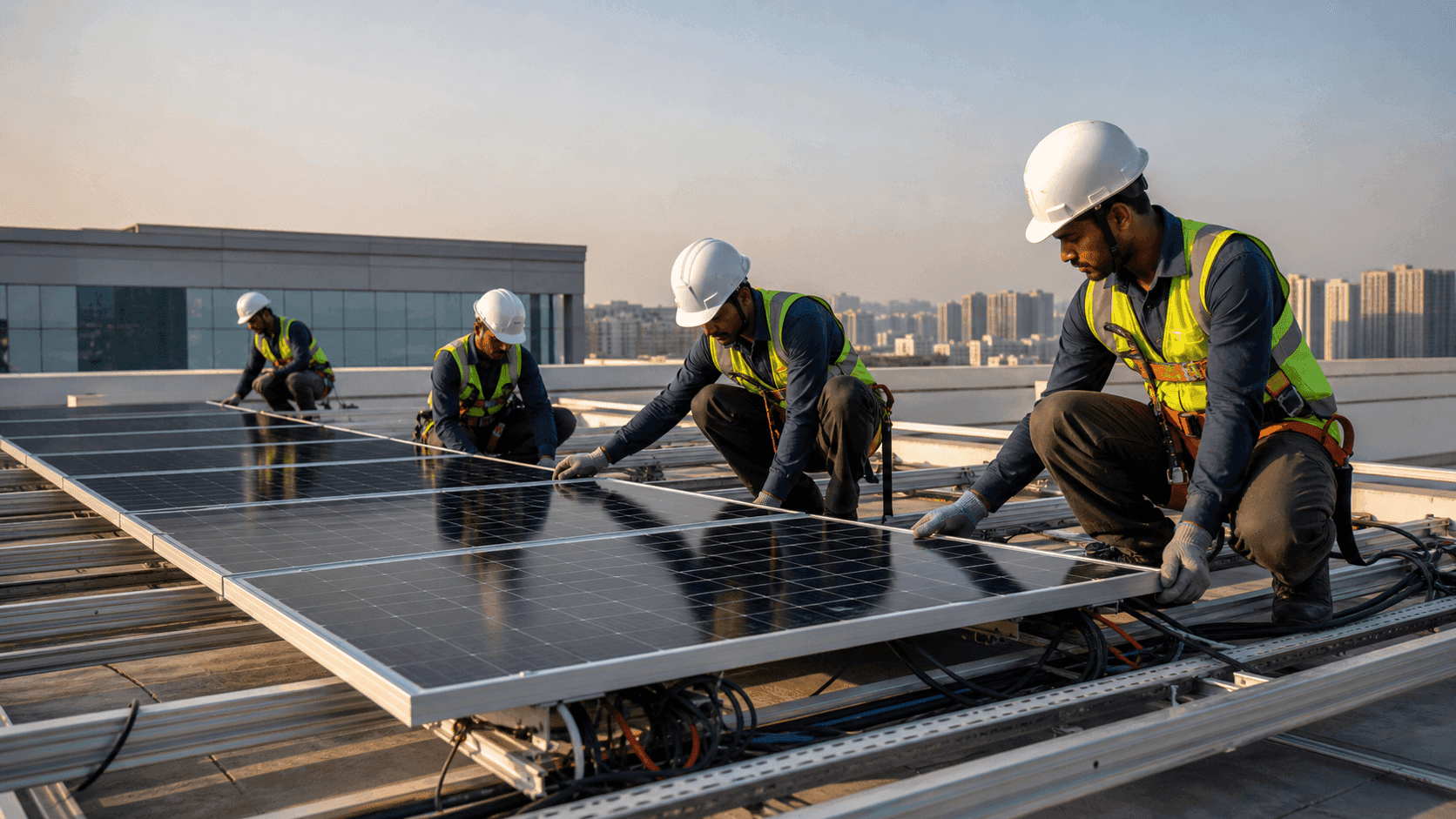 100 kW Industrial PEB Shed Solar Installation